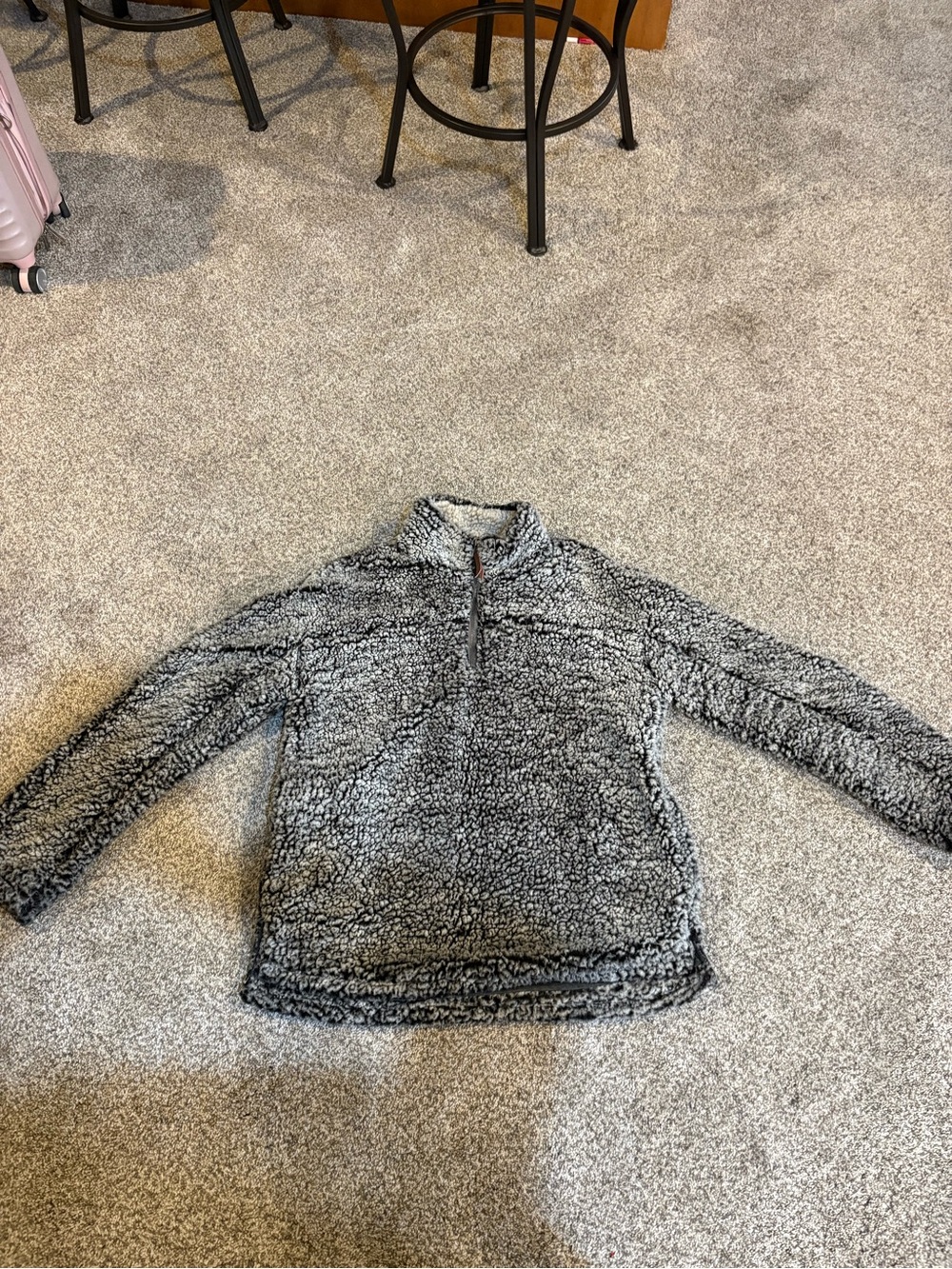 Thread & Supply Men's Sherpa Zip Pullover - Gray/Black